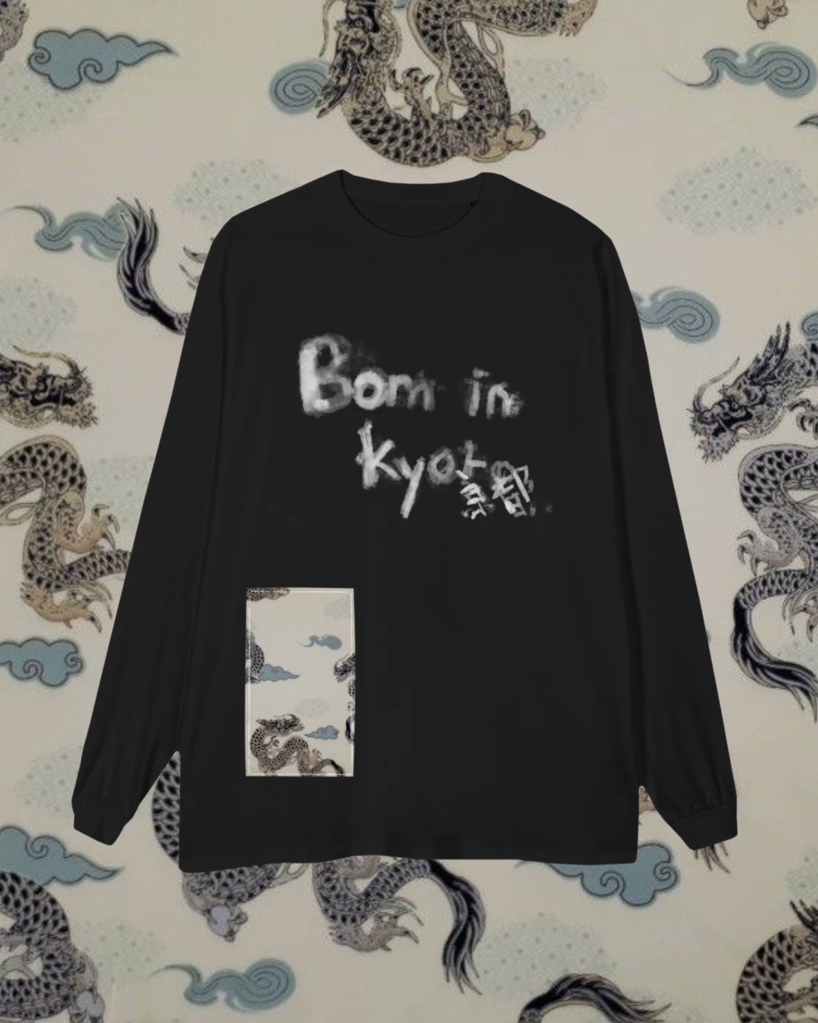 « HANDPAINT » T-shirt à manches longues oversize à effet peinture